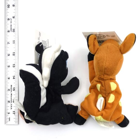 Bambi Flower Mini 7" Bean Bag Plush Deer Skunk NWT Disney Store Stuffed Animals - Picture 3 of 3